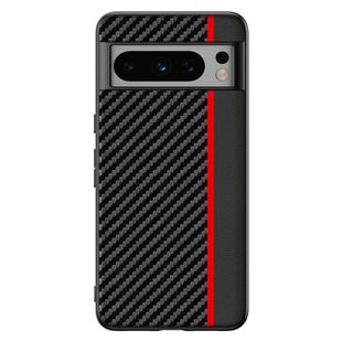 For Google Pixel 8 Ultra-thin Carbon Fiber Texture Printing Phone Case(Black Red)