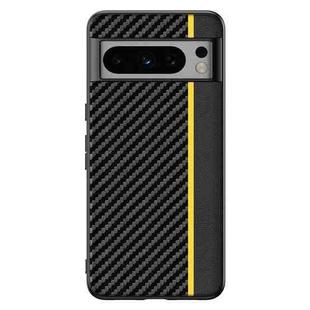 For Google Pixel 8a Ultra-thin Carbon Fiber Texture Printing Phone Case(Black Yellow)