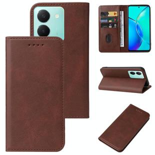 For vivo Y36 Russia Magnetic Closure Leather Phone Case(Brown)