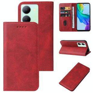 For vivo Y77t Magnetic Closure Leather Phone Case(Red)
