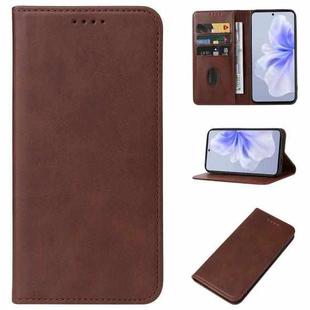 For vivo S18e Magnetic Closure Leather Phone Case(Brown)