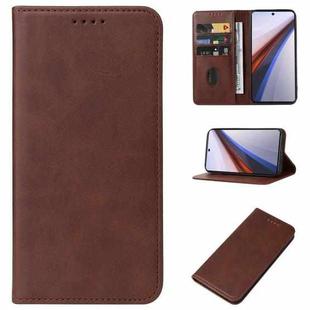 For vivo iQOO 12 Magnetic Closure Leather Phone Case(Brown)