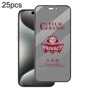 For iPhone 15 Pro Max 25pcs Full Coverage HD Privacy Ceramic Film