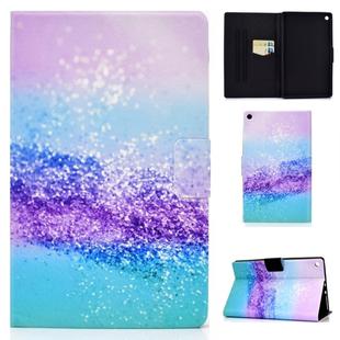 For Kindle Fire HD 10 2015 / 2017 / 2019 TPU Electric Pressed Horizontal Flip Leather Case with Holder & Card Slot & Sleep / Wake-up Function(Color Sand)