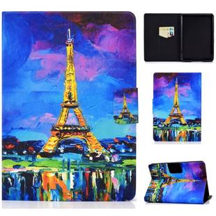 For Kindle Paperwhite 4 / 3 / 2 / 1 TPU Electric Pressed Horizontal Flip Leather Case with Holder & Card Slot & Sleep / Wake-up Function(Eiffel Tower)