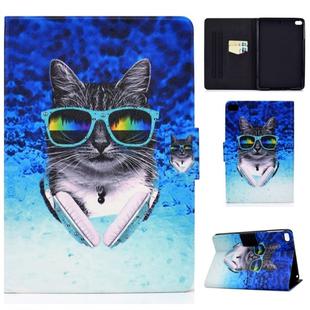 For iPad mini 5 / 4 / 3 / 2 / 1 TPU Electric Pressed Horizontal Flip Leather Case with Holder & Card Slot & Sleep / Wake-up Function(Headphone Cat)