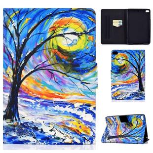 For iPad mini 5 / 4 / 3 / 2 / 1 TPU Electric Pressed Horizontal Flip Leather Case with Holder & Card Slot & Sleep / Wake-up Function(Watercolor Tree)