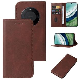 For Huawei Mate 60 Magnetic Closure Leather Phone Case(Brown)
