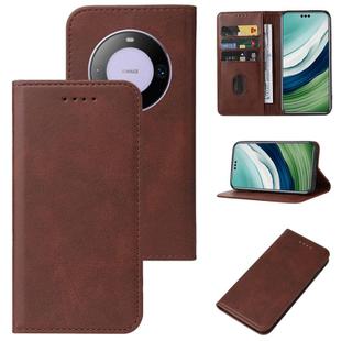 For Huawei Mate 60 Pro Magnetic Closure Leather Phone Case(Brown)