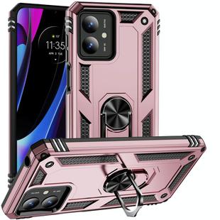 For Motorola Moto G14 Shockproof TPU + PC Phone Case with Holder(Rose Gold)