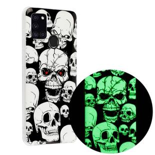 For Samsung Galaxy A21s Luminous TPU Mobile Phone Protective Case(Ghost Head)