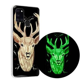 For Samsung Galaxy A21s Luminous TPU Mobile Phone Protective Case(Deer Head)