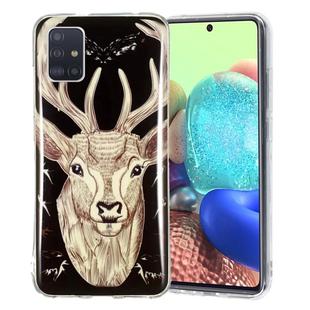For Samsung Galaxy A51 5G Luminous TPU Mobile Phone Protective Case(Deer Head)