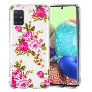 For Samsung Galaxy A71 5G Luminous TPU Mobile Phone Protective Case(Rose Flower)