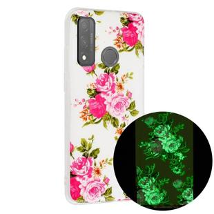 For Huawei P smart 2020 Luminous TPU Mobile Phone Protective Case(Rose Flower)