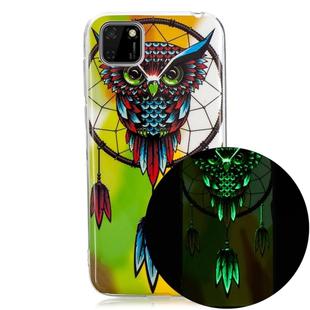 For Huawei Y5p Luminous TPU Mobile Phone Protective Case(Owl)