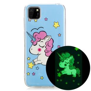 For Huawei Y5p Luminous TPU Mobile Phone Protective Case(Star Unicorn)