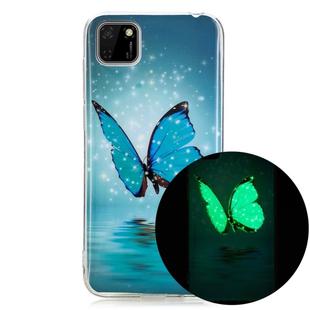 For Huawei Y5p Luminous TPU Mobile Phone Protective Case(Butterfly)