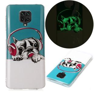 For Xiaomi Redmi Note 9 Pro Luminous TPU Mobile Phone Protective Case(Headset Dog)
