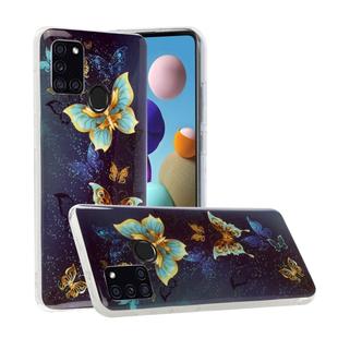 For Samsung Galaxy A21s Luminous TPU Soft Protective Case(Double Butterflies)