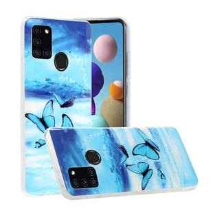 For Samsung Galaxy A21s Luminous TPU Soft Protective Case(Butterflies)