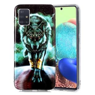 For Samsung Galaxy A51 5G Luminous TPU Soft Protective Case(Ferocious Wolf)