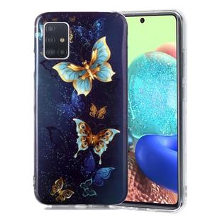 For Samsung Galaxy A71 5G Luminous TPU Soft Protective Case(Double Butterflies)