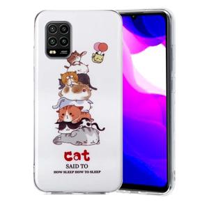For Xiaomi MI 10 Lite 5G Luminous TPU Soft Protective Case(Cats)