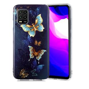 For Xiaomi MI 10 Lite 5G Luminous TPU Soft Protective Case(Double Butterflies)