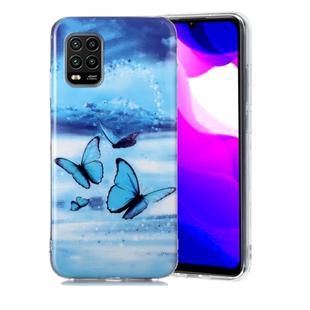 For Xiaomi MI 10 Lite 5G Luminous TPU Soft Protective Case(Butterflies)