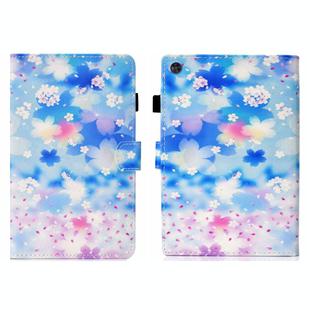 For Samsung Galaxy Tab A9+ Coloured Drawing Stitching Flip PU Tablet Case with Sleep / Wake-up Function(Petal Rain)