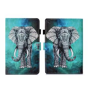 For Samsung Galaxy Tab A9+ Coloured Drawing Stitching Flip PU Tablet Case with Sleep / Wake-up Function(Elephant)