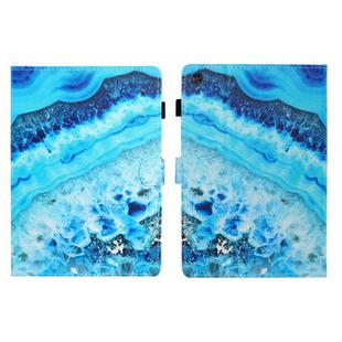 For Samsung Galaxy Tab A9+ Coloured Drawing Stitching Flip PU Tablet Case with Sleep / Wake-up Function(Blue Marble)