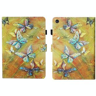 For Samsung Galaxy Tab A9+ Coloured Drawing Stitching Smart Leather Tablet Case with Sleep / Wake-up Function(Butterfly)