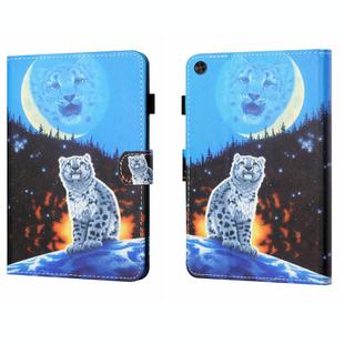 For Samsung Galaxy Tab A9+ Coloured Drawing Stitching Flip PU Tablet Case with Sleep / Wake-up Function(Double Shadow Tiger)