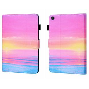 For Samsung Galaxy Tab A9+ Coloured Drawing Stitching Flip PU Tablet Case with Sleep / Wake-up Function(Sunrise)