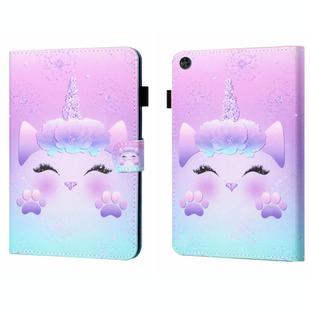 For Samsung Galaxy Tab A9+ Coloured Drawing Stitching Flip PU Tablet Case with Sleep / Wake-up Function(Unicorn)