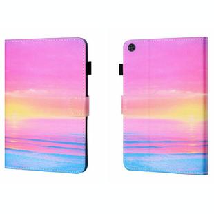 For Samsung Galaxy Tab A9 Coloured Drawing Stitching Flip PU Tablet Case with Sleep / Wake-up Function(Sunrise)