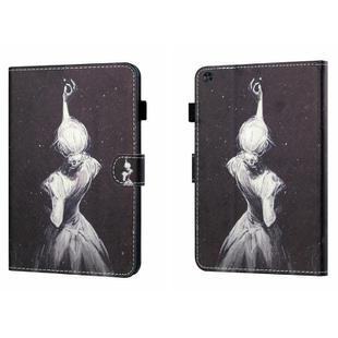 For Samsung Galaxy Tab A9 Coloured Drawing Stitching Flip PU Tablet Case with Sleep / Wake-up Function(Star Girl)