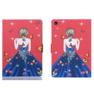 For Samsung Galaxy Tab A9 Voltage Coloured Drawing Smart PU Tablet Case with Sleep / Wake-up Function(Girl Back)