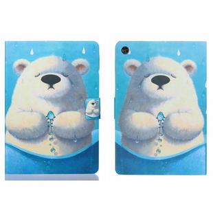 For Samsung Galaxy Tab A9 Voltage Coloured Drawing Smart PU Tablet Case with Sleep / Wake-up Function(Polar Bear)