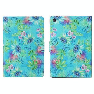 For Samsung Galaxy Tab A9+ Voltage Coloured Drawing Smart PU Tablet Case with Sleep / Wake-up Function(Flowers)