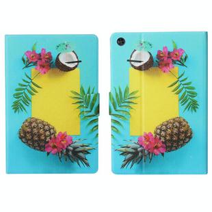 For Samsung Galaxy Tab A9 Voltage Coloured Drawing Smart PU Tablet Case with Sleep / Wake-up Function(Pineapple)