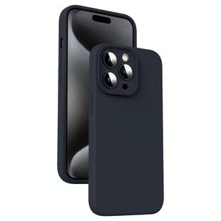 For iPhone 15 Pro Microfiber Liquid Silicone Shockproof Phone Case(Black)