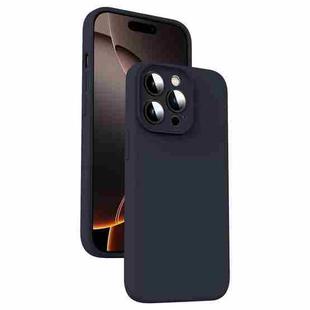 For iPhone 16 Pro Max Microfiber Liquid Silicone Shockproof Phone Case(Black)