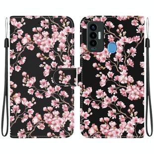 For Tecno Camon 18i Crystal Texture Colored Drawing Leather Phone Case(Plum Bossom)