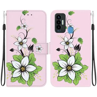 For Tecno Camon 18i Crystal Texture Colored Drawing Leather Phone Case(Lily)