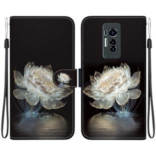 For Tecno Phantom X Crystal Texture Colored Drawing Leather Phone Case(Crystal Peony)