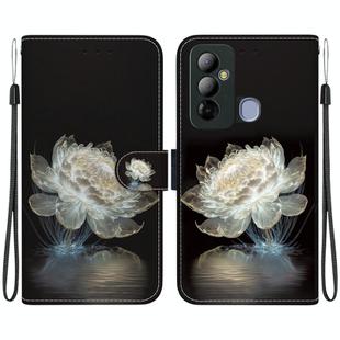 For Tecno Pop 6 Go Crystal Texture Colored Drawing Leather Phone Case(Crystal Peony)
