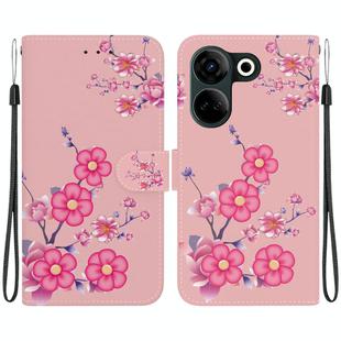 For Tecno Camon 20 Pro 4G / 20 Crystal Texture Colored Drawing Leather Phone Case(Cherry Blossoms)